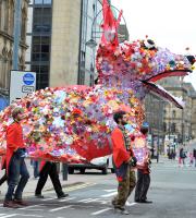 This gigantic corgi was created to celebrate the Queen's Jubilee in 2012!