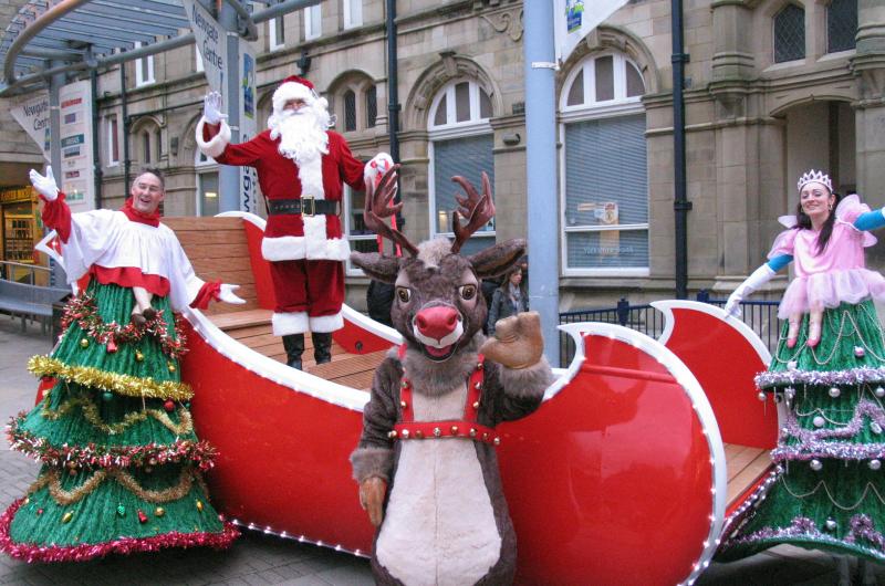 Santa on his Sleigh, with Rudolph the Reindeer at the helm!