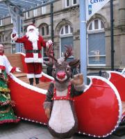 Santa on his Sleigh, with Rudolph the Reindeer at the helm!