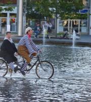 As part of the 'Tour de Yorkshire' celebrations - we created characters Monsieur de Tour and Madame Bretton, who travelled together on a tandem bike. No yellow jersey for them though!