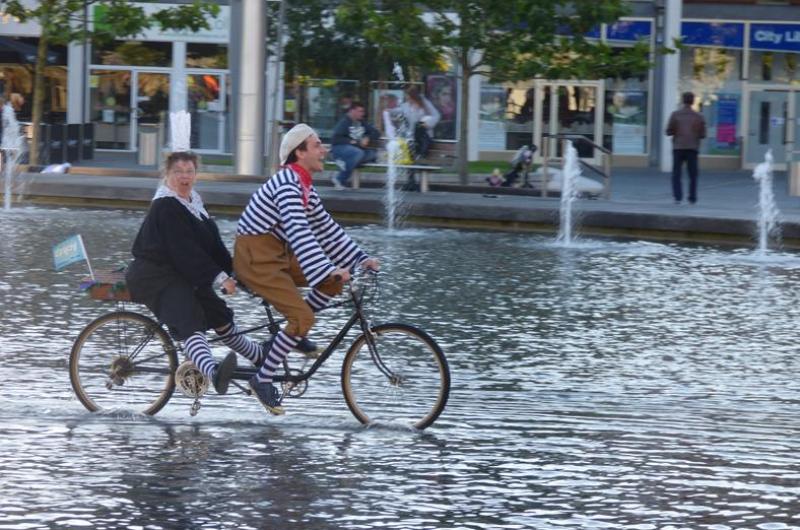 As part of the 'Tour de Yorkshire' celebrations - we created characters Monsieur de Tour and Madame Bretton, who travelled together on a tandem bike. No yellow jersey for them though!